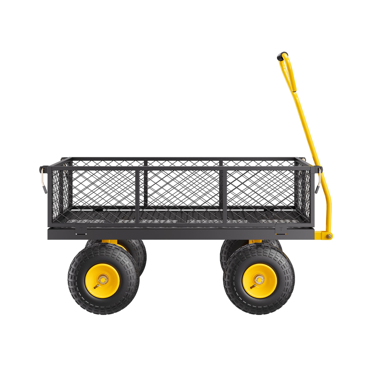 Heavy Duty Steel Garden Cart With Removable Mesh Sides And Handle_voghion.com